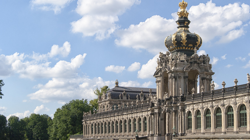 Blick auf das Kronentor des Dresdner Zwingers